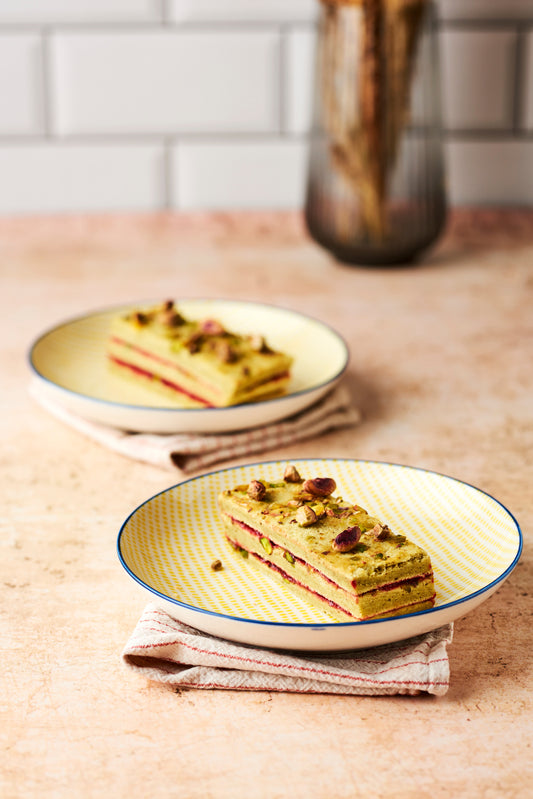 Raspberry and Pistachio Tea Cake